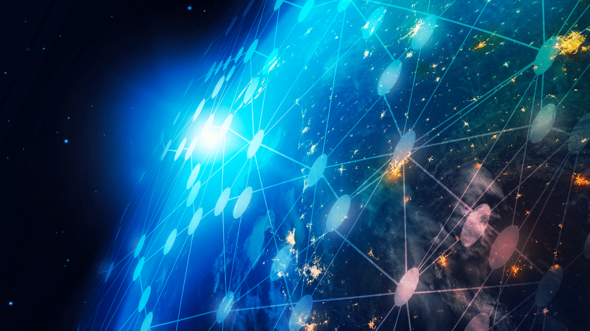 Déploiement de points colorés dans l'espace numérique