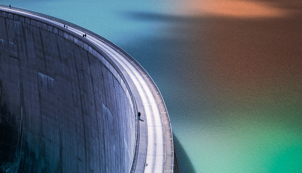 Barrage empêchant l'eau de passer