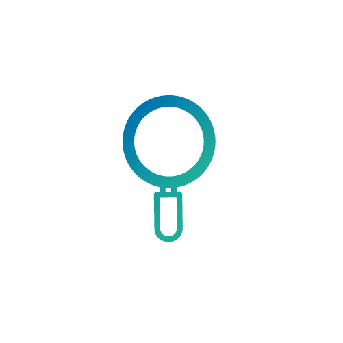 Pictogramme loupe et architecture